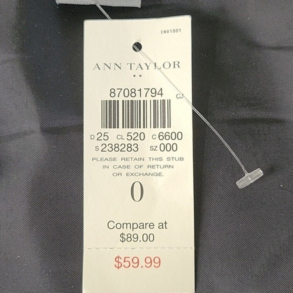 Ann Taylor black white geometric lined skirt size 0 NWT - Picture 5 of 7